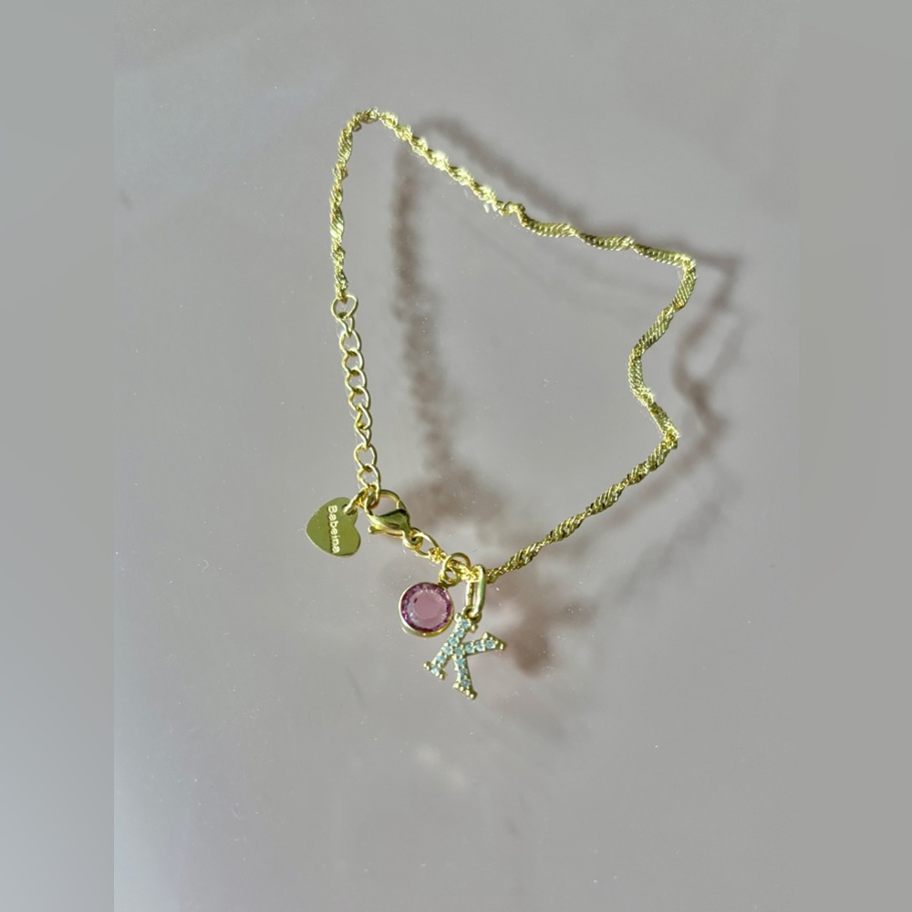 Gold “K” initial bracelet